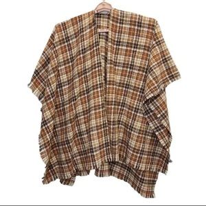Old Navy Poncho One Size Brown Combo Flannel Print